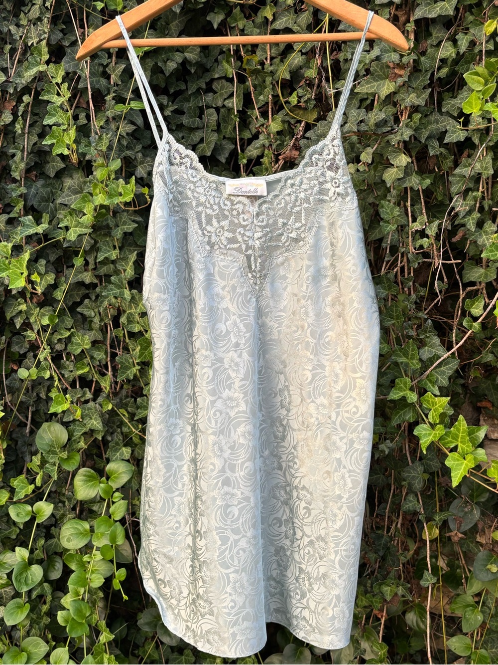 Vintage Silk Lace Trim Slip Dress